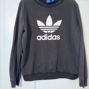 Adidas black Crewneck with White Logo size large